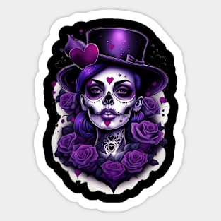 Calavera- Morada 05 Sticker